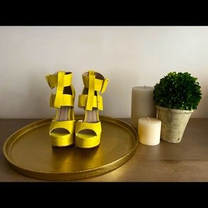Shoe Cult by Nasty Gal Yellow Block Heeled Sandal